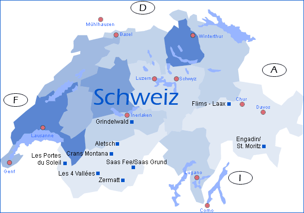 winterreise.de - übersichtskarte Schweiz